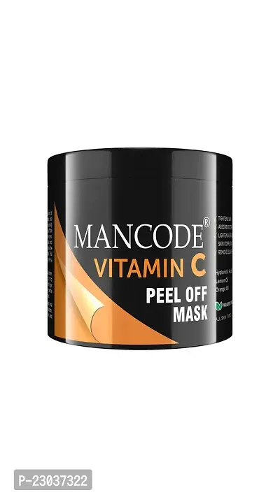 Mancode Vitamin C Peel Off Mask For Men| Brightens Skin | Deep Cleanses And Removes Dirt, 100Gm