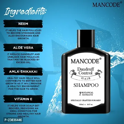 Mancode Anti Dandruff Shampoo For Men Prevent Dandruff Healthier Hair And Scalp Itch Free No Mineral Oil Neem Extract 200 Ml Hair Shampoo For Men (Pack Of 1)-thumb5