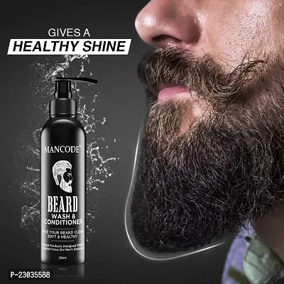 Mancode Beard Wash And Conditioner - 200Ml | Conditions And Cleans Beard Mustache | Blended With Licorice, Vitamin C And Aloe Vera | Natural And Organic Beard Shampoo For Men (Pack Of 1)-thumb2