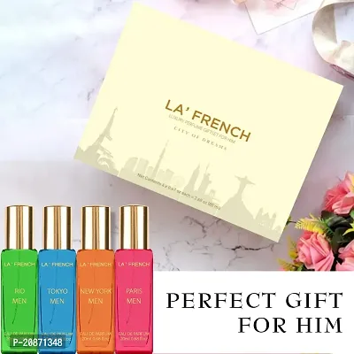 La French City Of Dream Luxury Perfume Gift For Men Set 4X20 Ml | Extra Long Lasting Scent | Tokyo Rio New York Paris Gift Set Rakhi Gift For Brother-thumb3