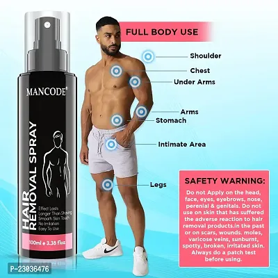 Mancode Hair Removal Spray - 100 Ml For Men | Painless Body Hair Removal Spray For Chest, Back, Legs And Under Arms | Itch And Irritation Free | Hair Removal Wax | Intimate Hygiene From Sweat-thumb2