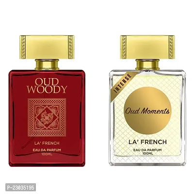 La French Oud Woody And Oud Moment Perfume for men 100ml Pack of 2-thumb0