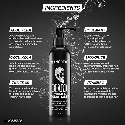 Mancode Beard Wash And Conditioner - 200Ml | Conditions And Cleans Beard Mustache | Blended With Licorice, Vitamin C And Aloe Vera | Natural And Organic Beard Shampoo For Men (Pack Of 1)-thumb4