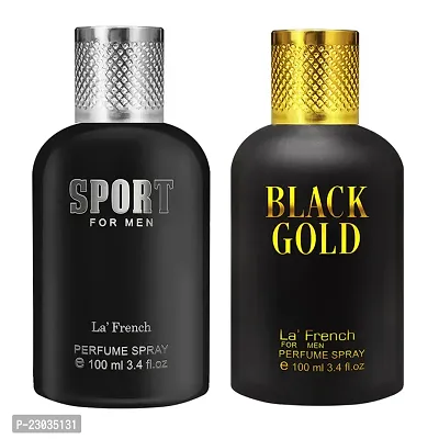 La French Black Gold And Sport Eau De Perfume For Men For Men 100ml Pack Of 2