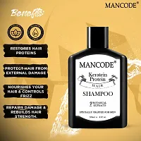 Mancode Keratin Shampoo For Men Gentle Cleansing Soft Smooth Shiny Hair Damage Repair Strengthens Weak Hair No Mineral Oil Hair Shampoo For Men, 200Ml (Pack Of 1)-thumb3