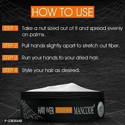 Mancode Spider Hair Web Wax For Men - 100Ml | Extra Long Lasting Powerful And Strong Hold | Improve Your Hair Volume And Texture | Non Sticky Stylish Look.-thumb3