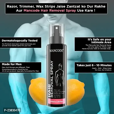 Mancode Hair Removal Spray - 100 Ml For Men | Painless Body Hair Removal Spray For Chest, Back, Legs And Under Arms | Itch And Irritation Free | Hair Removal Wax | Intimate Hygiene From Sweat-thumb3