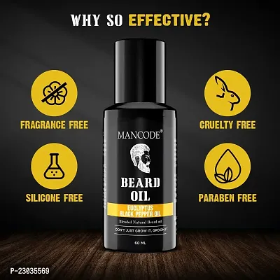 Mancode Beard Oil Eucalyptus And Black Paper 60Ml Beard And Muushtac Oil | Soft Strong Healthy Beard Oil For Men Pack Of 1-thumb3