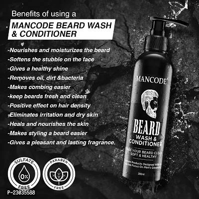 Mancode Beard Wash And Conditioner - 200Ml | Conditions And Cleans Beard Mustache | Blended With Licorice, Vitamin C And Aloe Vera | Natural And Organic Beard Shampoo For Men (Pack Of 1)-thumb3