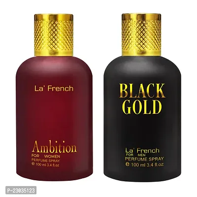 La French Ambition And Black Gold Eau De Perfume For Men For Men And Women 100ml Pack Of 2-thumb0