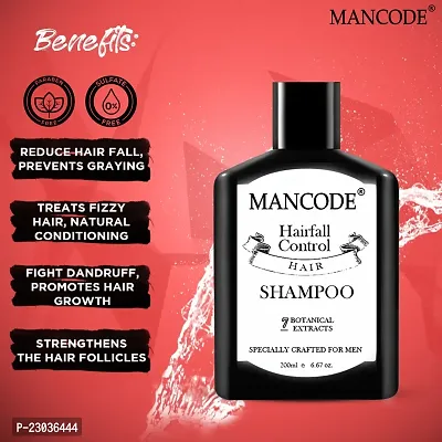 Mancode Anti Hair Fall Shampoo Enriched With Neem Amla Shikaki Aloe Vera And Vitamin E Shampoo For Men, 200Ml-thumb4