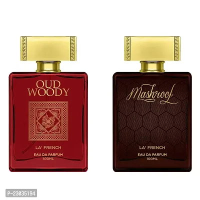 La French Oud Woody And Mashroof Perfume for men 100ml Pack of 2