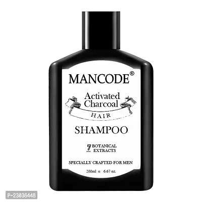 Mancode Charcoal Hair Shampoo For Men, Infused With Activated Charcoal, Helps To Deep Cleanse, Soothe Scalp, Repair Dry And Damaged Hair, 200Ml-thumb0