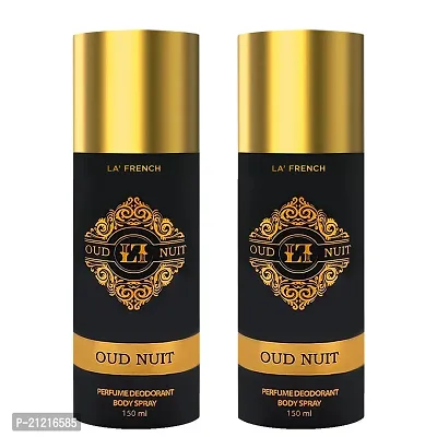 La French Oud Nuit Deodorant for men  women each 150ml Pack of 2-thumb0