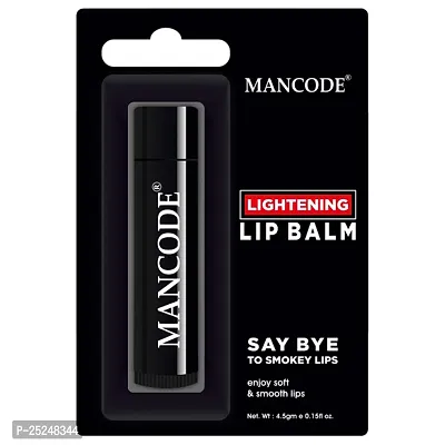 Mancode Lightening Lip Balm for Men Lips |Formulated with Natural Oils | for Smokey, dryness and chapping Lips| help to soothe, moisturize  hydrate lips |4.5 gm Pack of 1-thumb0