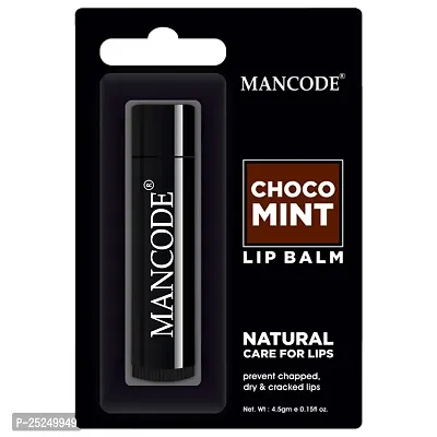 Mancode Choco Mint Lip Balm for Men Lips |Formulated with Vitamin E  Antioxidants | for Smokey, dryness and chapping Lips| help to soothe, moisturize  hydrate lips |4.5 gm Pack of 1