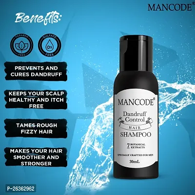 Man code Dandruff Control Shampoo 30ml| for Men Prevent Dandruff Healthier Hair and Scalp Itch Free No Mineral Oil Neem Extract 30ml Hair Shampoo for Men (Pack of 1)-thumb3