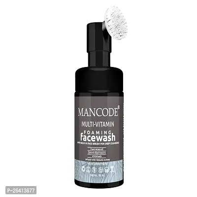 Mancode Multi-Vitamin Foaming Face Wash with Built in Face Brush for Deep Cleansing Face wash for men 100ml-thumb0
