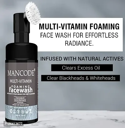 Mancode Multi-Vitamin Foaming Face Wash with Built in Face Brush for Deep Cleansing Face wash for men 100ml-thumb2
