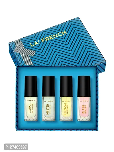 La French Perfume Gift Set 4X15ml each | Coral,Blaze, Illusion  Hunter EDP Fragrance Scent-thumb0