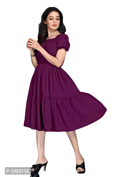 Trendy Fit  Flared Cotton Blend Dress for Women-thumb2