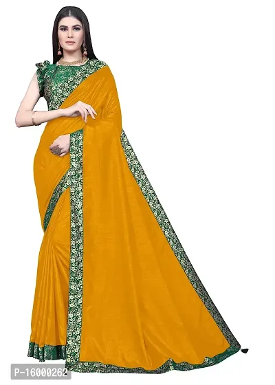 Tereza Women's Woven Silk Saree With Blouse Piece (MAHARAJA_Yellow)-thumb0