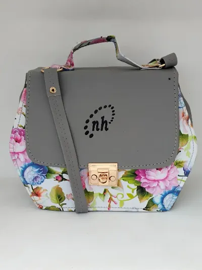 Stylish and Trendy Floral Print Hexagon Shape Sling Bag