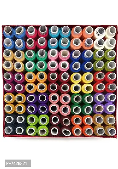 Bharat Threads 100%Spun Polyester Sewing Thread 100 Tubes 150 Meters(4 Tube x 25) Thread  (150 m Pack of100)-thumb0