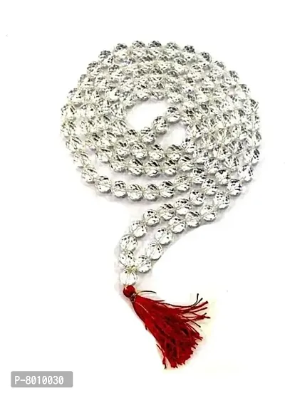 Gemstone  Crystal Clear Quartz Necklace For Japa/Yoga/Reiki/Healing/Wearing Man  Women Pearl Crystal Chain