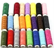 Threads 100%Spun Polyester Sewing Thread 100 Tubes 150 Meters  10 piece Bobbin (Pack of100 Thread  10piece Bobbin).-thumb1