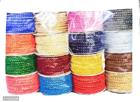Gota Patti 16pc. Multicolor Lace  Beautiful  Designe  Saree, Blouse , Lahanga, Chunari,  All Decorativ used.( 1p =10mtr)
