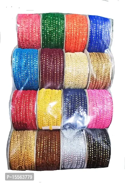 Multicolor 16pc, Lace  Beautiful Designe for used in Blouse, Saree, Lahanga, Chunari, etc. ( 1p =9mtr).