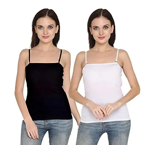 Women Cotton Camisole Slip Adjustable Strap Combo