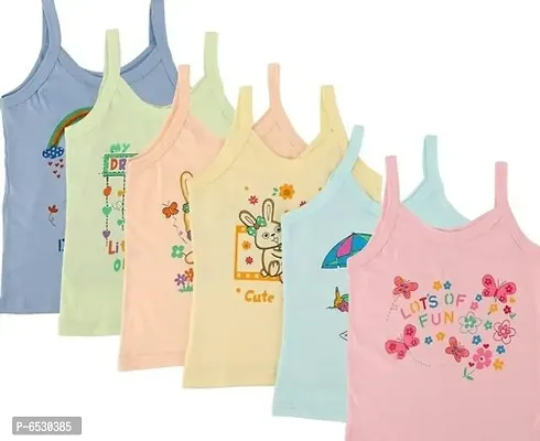 Rawat Cotton Camisole for Girls Slip Innerwear Baniyan Shameez for Kids Vest Printed Summer Clothes for Juniors Vest Sando for Girls Inner Wear Pack of 6-thumb0