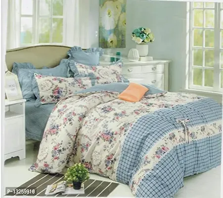 Stylish Cotton Printed Double Bedsheet With Two Pillow Covers