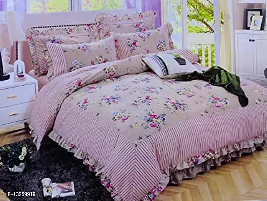 Stylish Cotton Printed Double Bedsheet With Two Pillow Covers