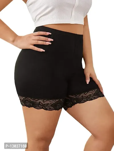 Black Lace Slip Shorts for Under Dresses | Undersummers