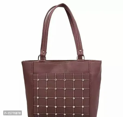 Stylish Coffee Artificial Leather Handbag For Women