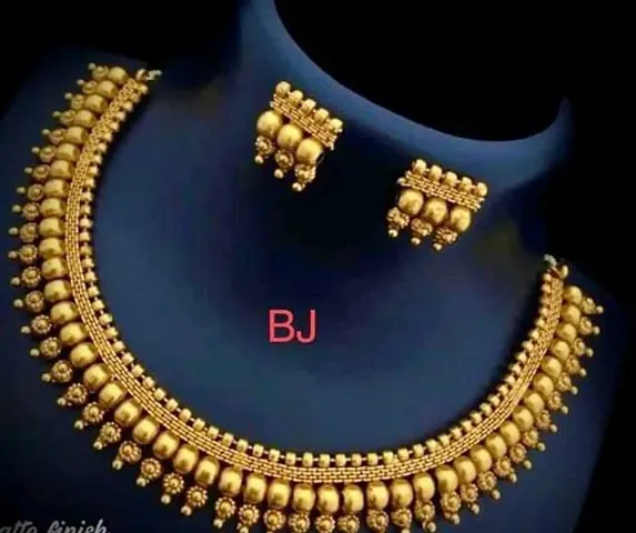 Trendy Designer Alloy Necklace With Earring
