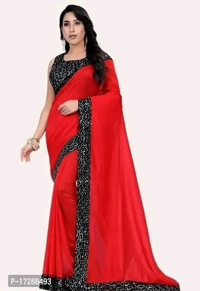 Beautiful Aura Silk Embellished Saree With Blouse Piece For Women