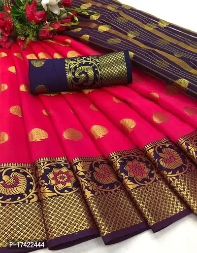 Beautiful Lichi Silk Jacquard Saree With Blouse Piece For Women-thumb0