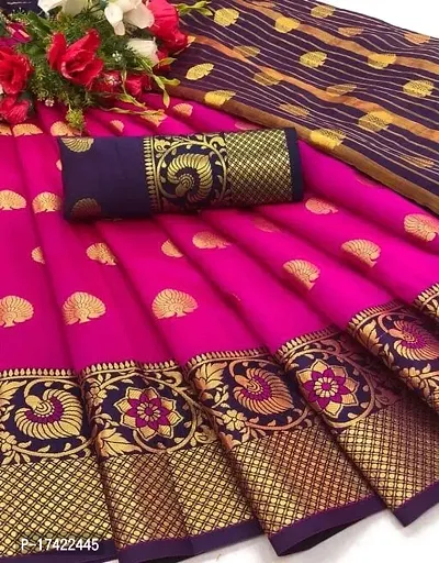 Beautiful Lichi Silk Jacquard Saree With Blouse Piece For Women-thumb0