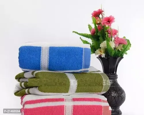 Designer Multicoloured Microfiber Solid Towel Pack Of 3