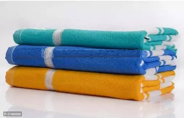 Designer Multicoloured Microfiber Solid Towel Pack Of 3