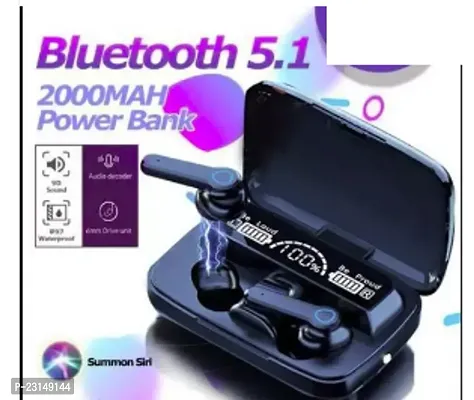 Stylish Black Bluetooth Wireless Earphones With Microphone-thumb0