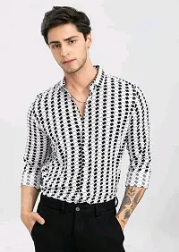 Reliable Multicoloured Cotton Printed Long Sleeves Casual Shirt For Men-thumb1