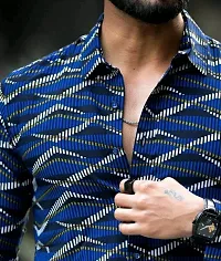 Reliable Multicoloured Cotton Printed Long Sleeves Casual Shirt For Men-thumb2