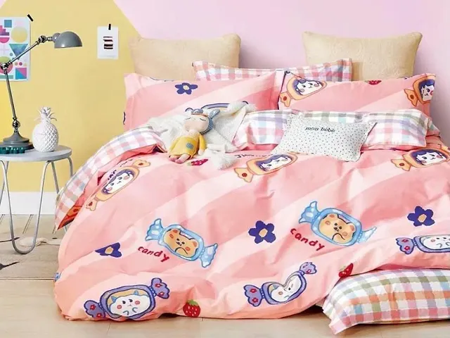 Glace Cotton Printed Double Bedsheets