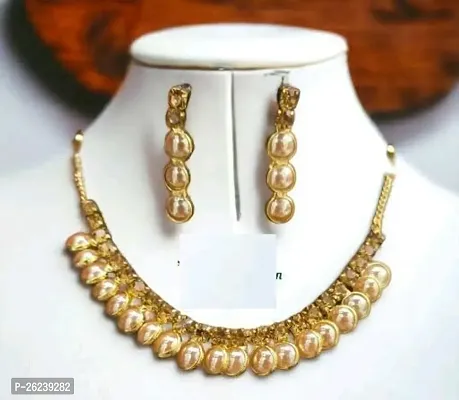 Stylish Golden Alloy Jewellery Set For Women