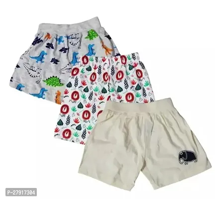 Elegant Multicoloured Cotton Printed Shorts For Boys Pack Of 3